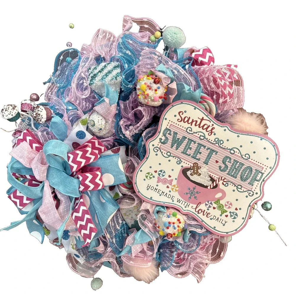 Candyland wreath, peppermint wreath, christmas wreath, whimsical wreath